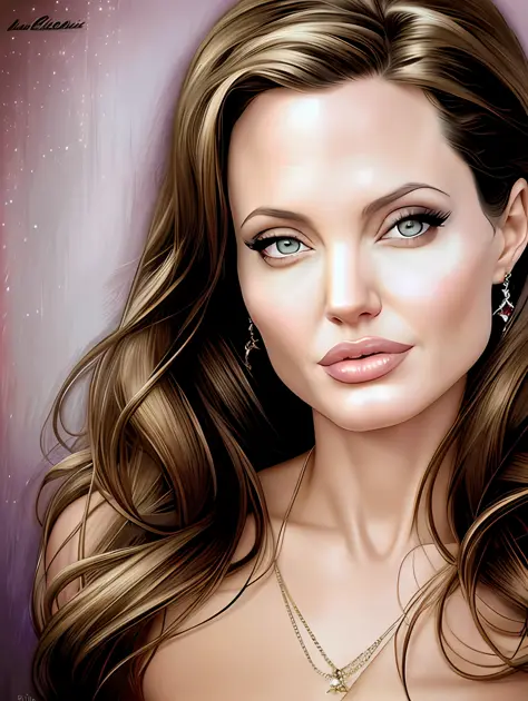 An Insanely beautiful portrait of Angelina Jolie by Gil Elvgren