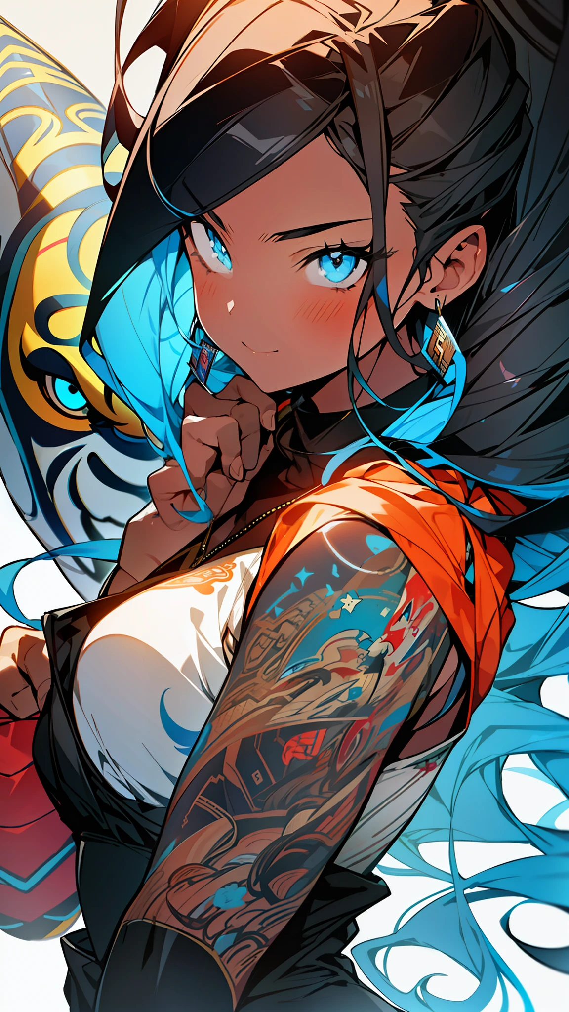 A woman with a tattoo on her arm and a tattoo on her arm - SeaArt AI