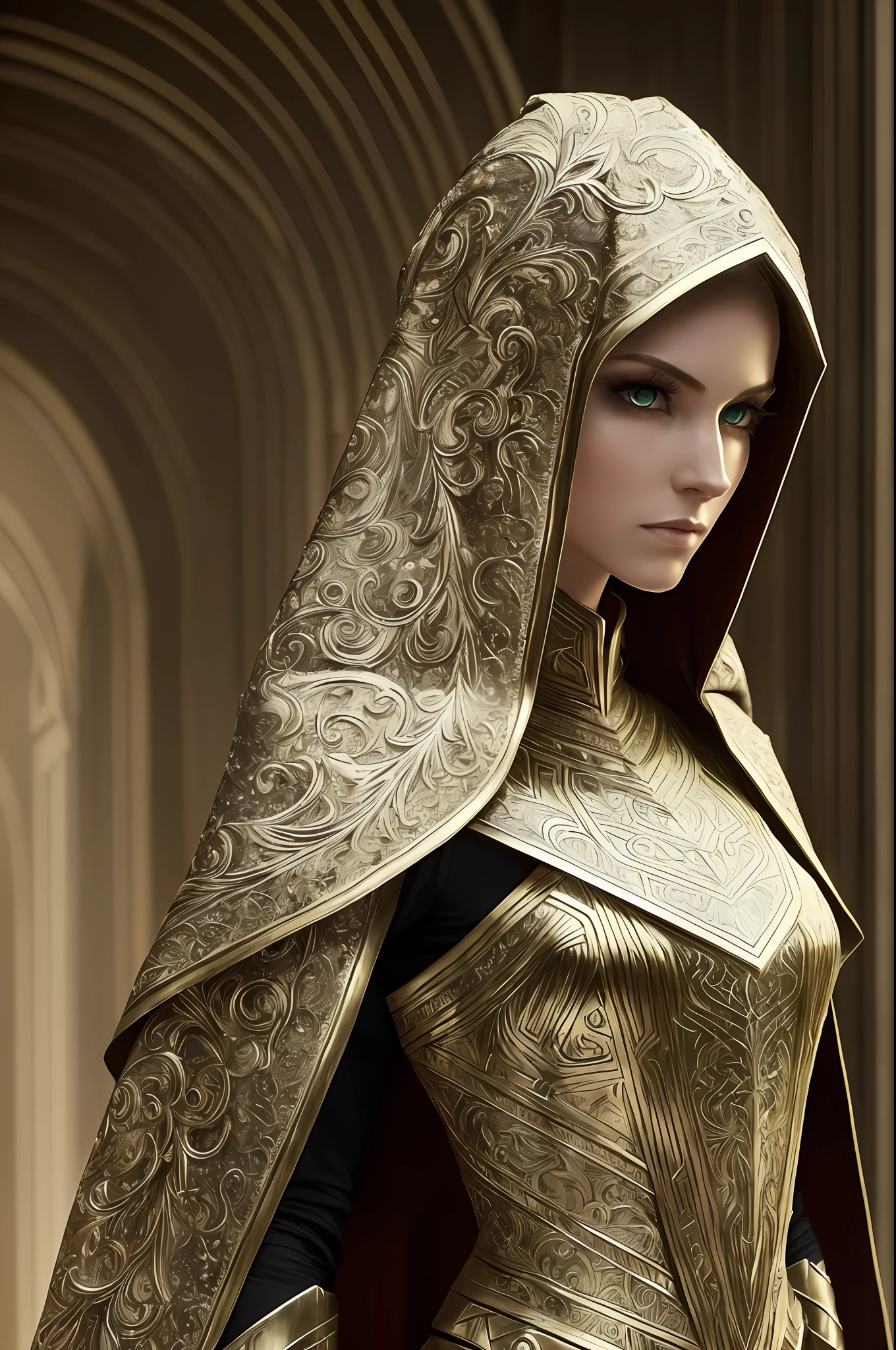 (Realisticity: 1.3), Intricate Details, Painting \ (Work of Art), ((Masterpiece, Best Quality)), ((Cinematic Light)), Elf, Hybrid, Horror, Dark Fantasy \ (Style\), Detailed Cloak, Beautiful Detailed Eyes, Slender Figure, Female Ranger --auto --s2