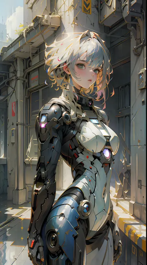 ((best quality)), (masterpiece)), (details:1.4), 3d, beautiful cyberpunk woman image,iron man, shiny metal suit,hdr,high dynamic...