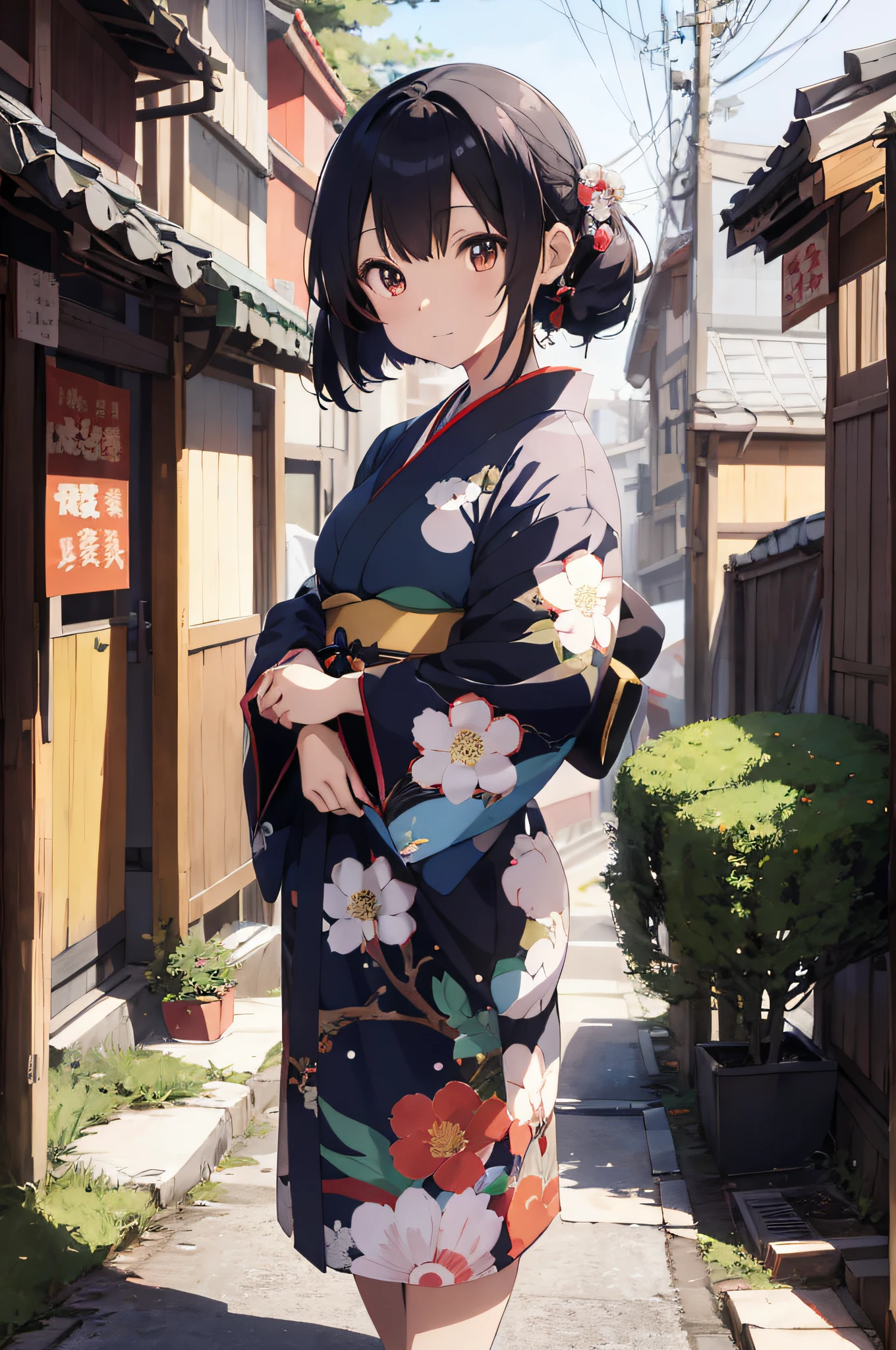 anime girl in kimono outfit holding a cat's paw, an anime drawing by Yang J, pixiv contest winner, serial art, digital anime illustration, kawacy, anime style illustration, anime style 4 k, beautiful anime portrait, anime style portrait, anime style artwork, artwork in the style of guweiz, anime illustration, digital anime art, detailed digital anime art