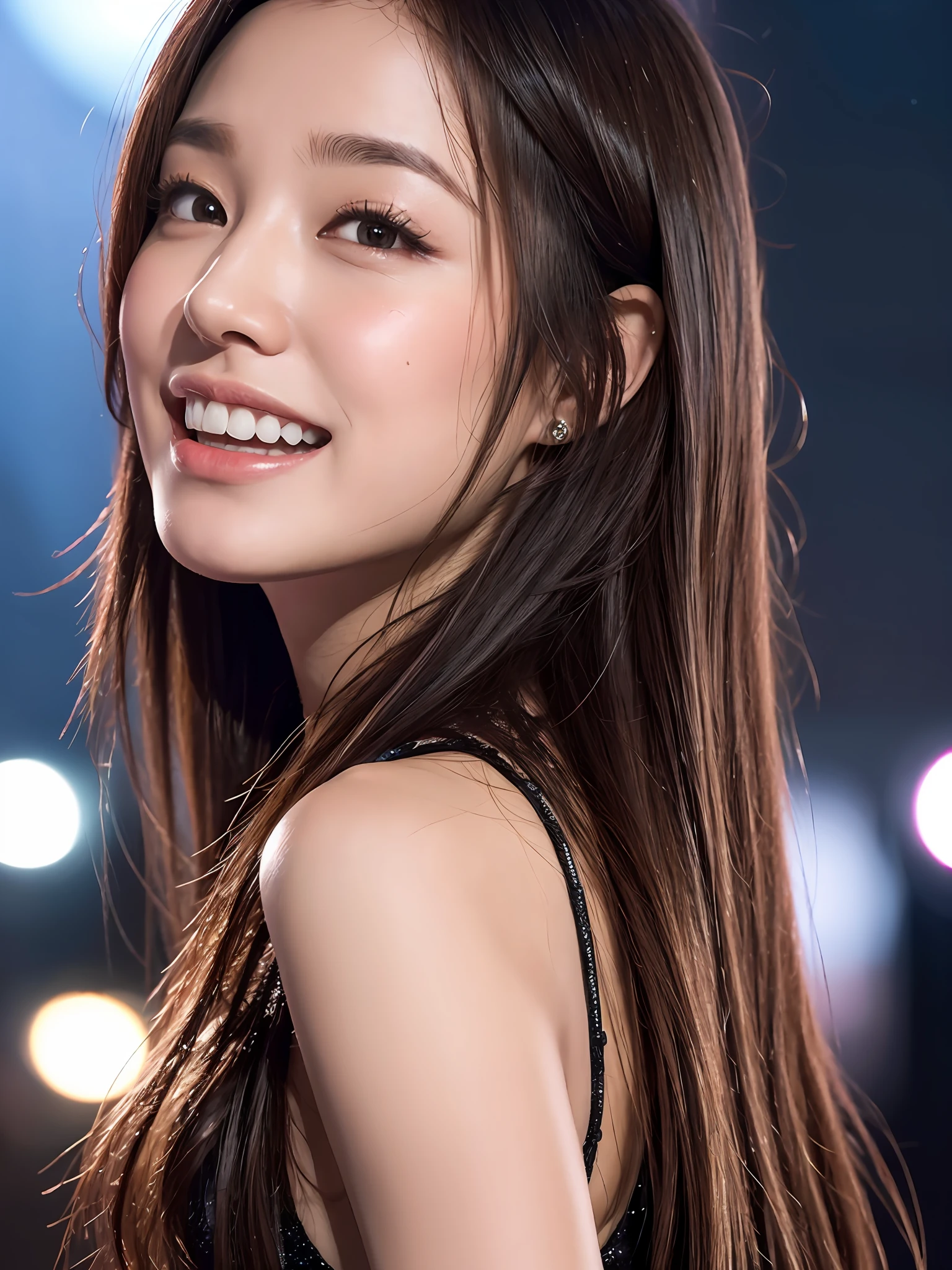 A Close Up Of A Woman With Long Hair Smiling At The Camera Seaart Ai
