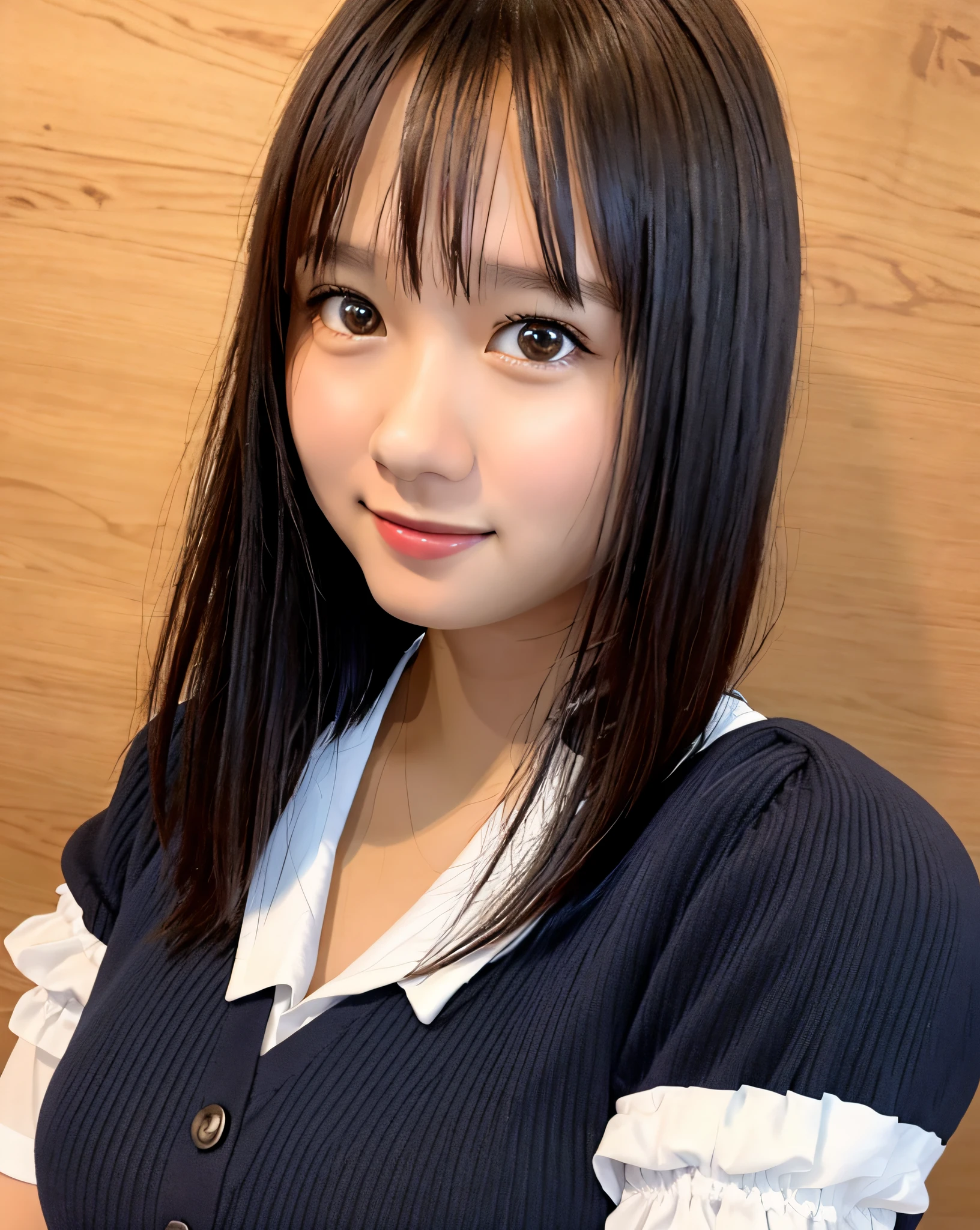 best quality, photorealistic, 8k, high res, 1girl, woman, (skindentation), (professional lighting), (portrait:0.6), (sailor school uniform:1.34), silver necklace:1.6, gorgeous, ((black hair)), (short straight hair:1.4), (eyes looking at viewer), ((looking at viewer:1.5)), (looking at the camera), photorealistic, (bokeh), (portait:0.6), (dynamic pose:1.2), sfw, smile:1,