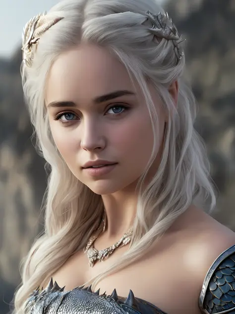 [Daenerys Targaryen|Emilia Clark] hyper-realistic photo with pet (dragon: 1.1), beautiful, sexy, 1girl with dragon, blonde, clos...