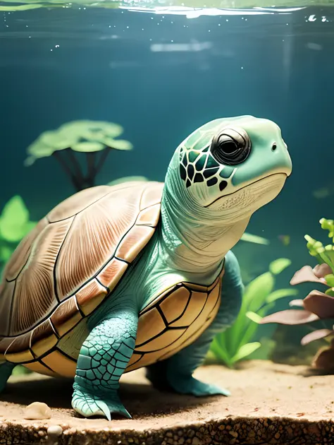 mini turtle in the aquarium --auto --s2