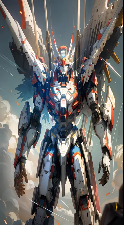 arafed robot with a large wing and a large body, alexandre ferra white mecha, modern mecha anime, an anime large mecha robot, mecha art, cool mecha style, mecha anime, greek god in mecha style, alexandre ferra mecha, mecha wings, giant anime mecha, anime m...