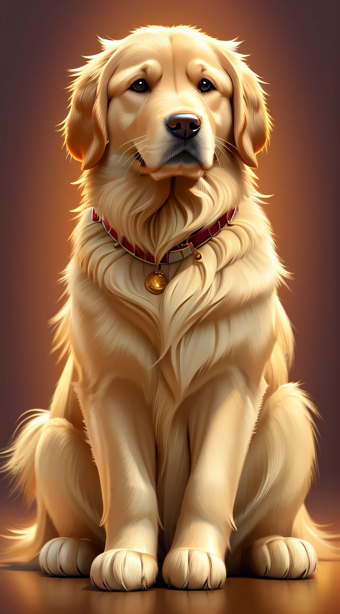 黃金獵犬做冥想, 交叉双腿, , 没有人体, 黃金獵犬的全身, 動手 , 雙手握住啞鈴, 向量, 鋒利的, 電影燈光, 詳細--auto--s2
