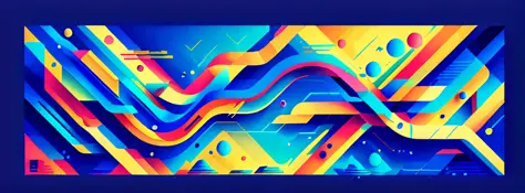 vibrant geometric abstraction, cinestill 50d, abstract minimalist appreciator, edited illustration, vivid multicolored walls, rich portraiture, playful streamlined form, streamlined form, rich portraiture, playful abstract shapes in background, color anima...