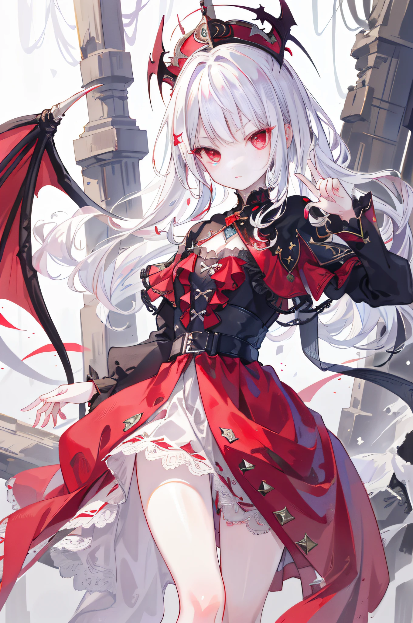 (fine, sharp image, super resolution, extremely amazing detail, awesome detail), subsurface scattering, best ratio of four fingers and one thumb, masterpiece, best quality, high quality, (1girl:1.2 ), solo, boy, white hair and red eyes, vampire, indifference