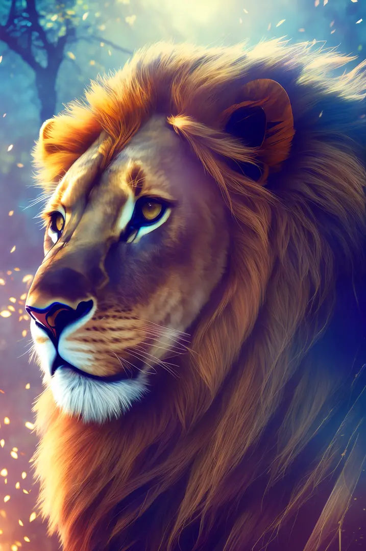 ChromaV5, nvinkpunk, (extremely detailed CG unit 8k wallpaper), An illustration of a beautiful lion, award-winning photography, ...