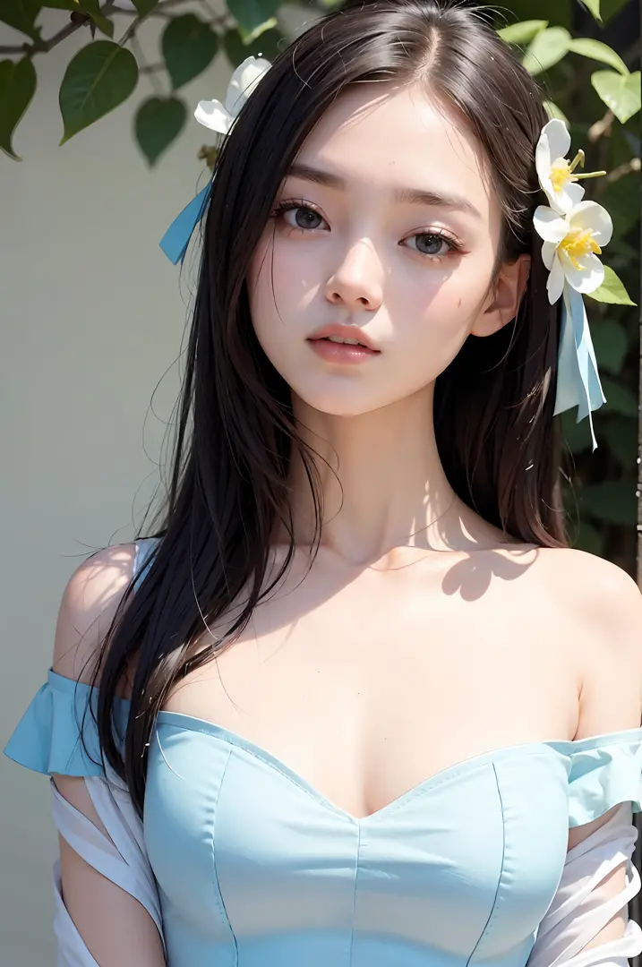 Fashion trendy beautiful and charming woman, gentle and charming Chinese beautiful woman, delicate and sexy collarbone, charming...