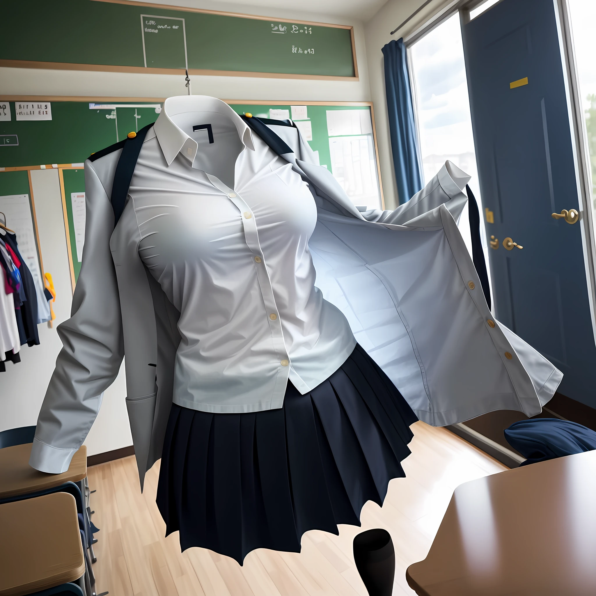 There is a woman in a skirt and shirt that is on a mannequin - SeaArt AI