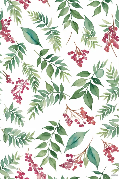 an intricate watercolor half-drop pattern of beautiful flowers, berries,  ferns, leaves,  calm colors on a #3b4195 color background. Watercolor paper texture.
