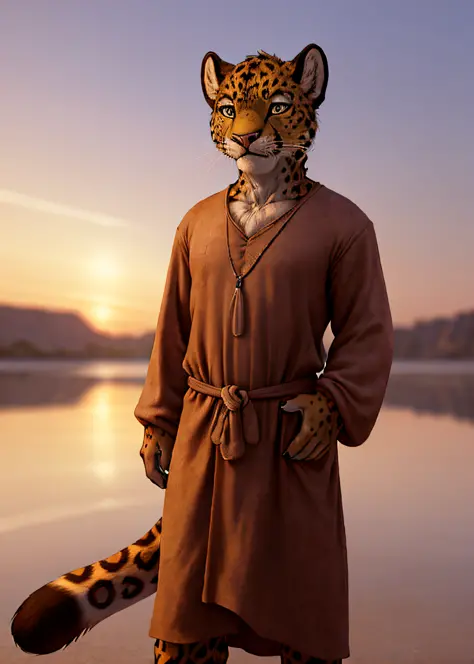 "jaguar furry 3d, powerful and fearless, large and with baggy and realistic clothes, realistic hd 3d style, clear background, fr...