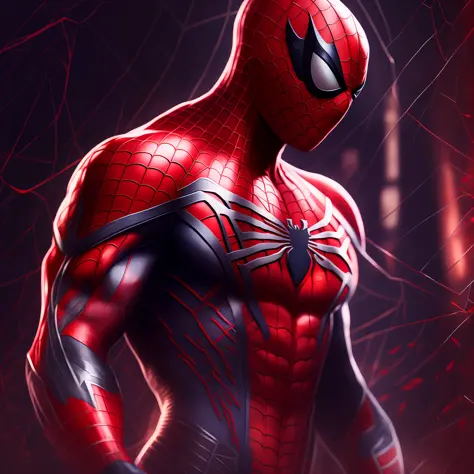 Spider man art, highly detailed, complete body composition, fanart, 8k.