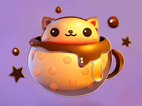 Cat inside a chocolate cup