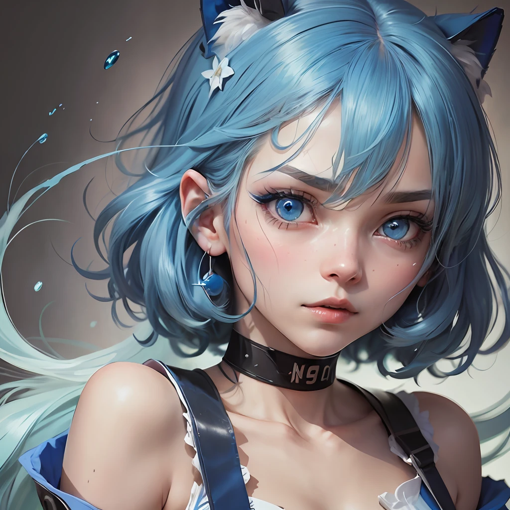 Nanase Blue Hair Blue Eyes Seaart Ai 5056