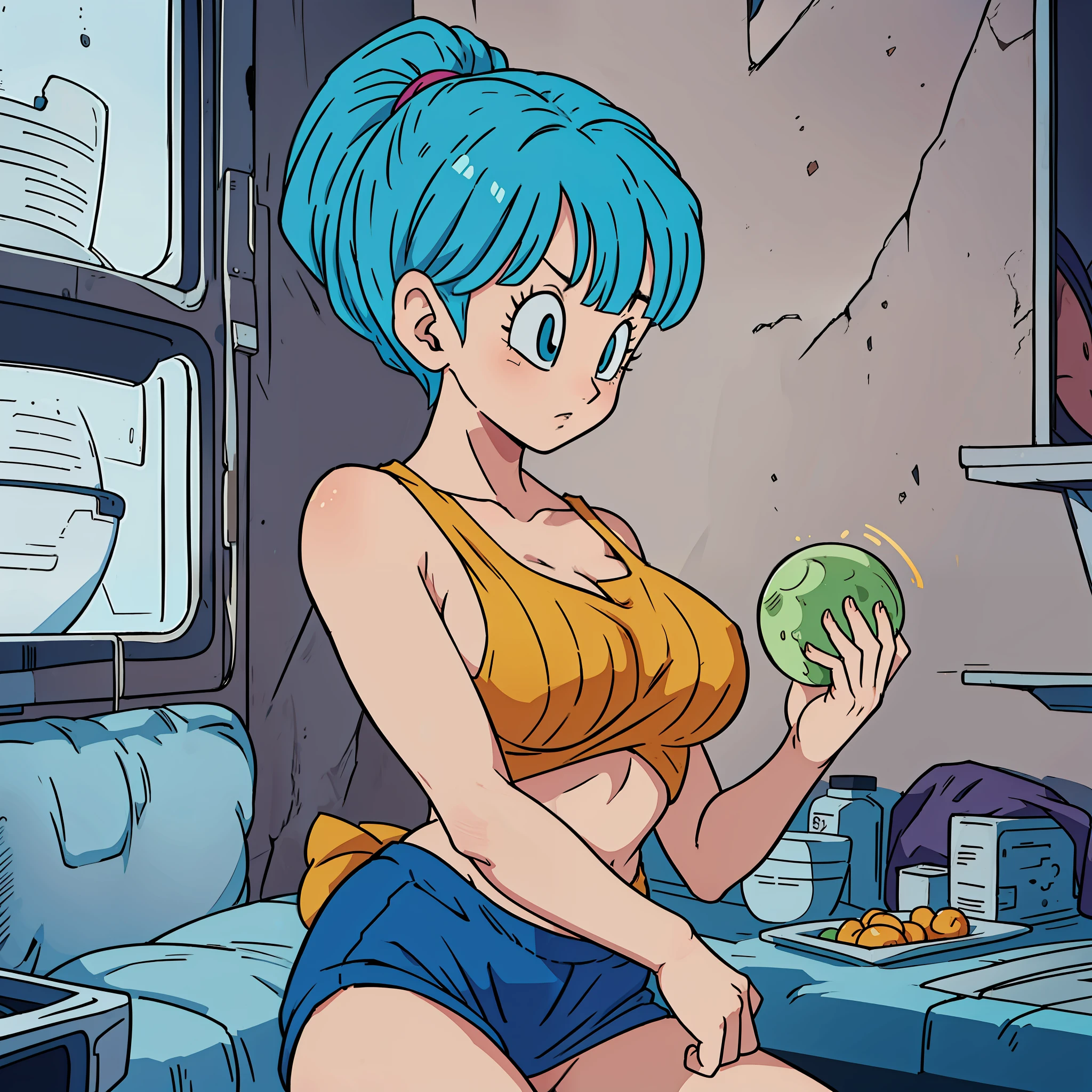 Bulma Girl Solo Breasts Skimpy Bangs Dragon Ball Z Stripping