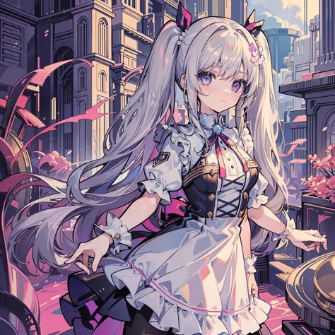 masterpiece, best quality, 1girl, solo, voxel art,
nuclear powerplant, white girl,
ivory hair, mauve eyes, upset,
absurdly long hair, low twintails,
cake dress, trim dress,
ribbon, Plant Hair Ornament , Pearls, Arm cuffs,
classic, medieval, noble