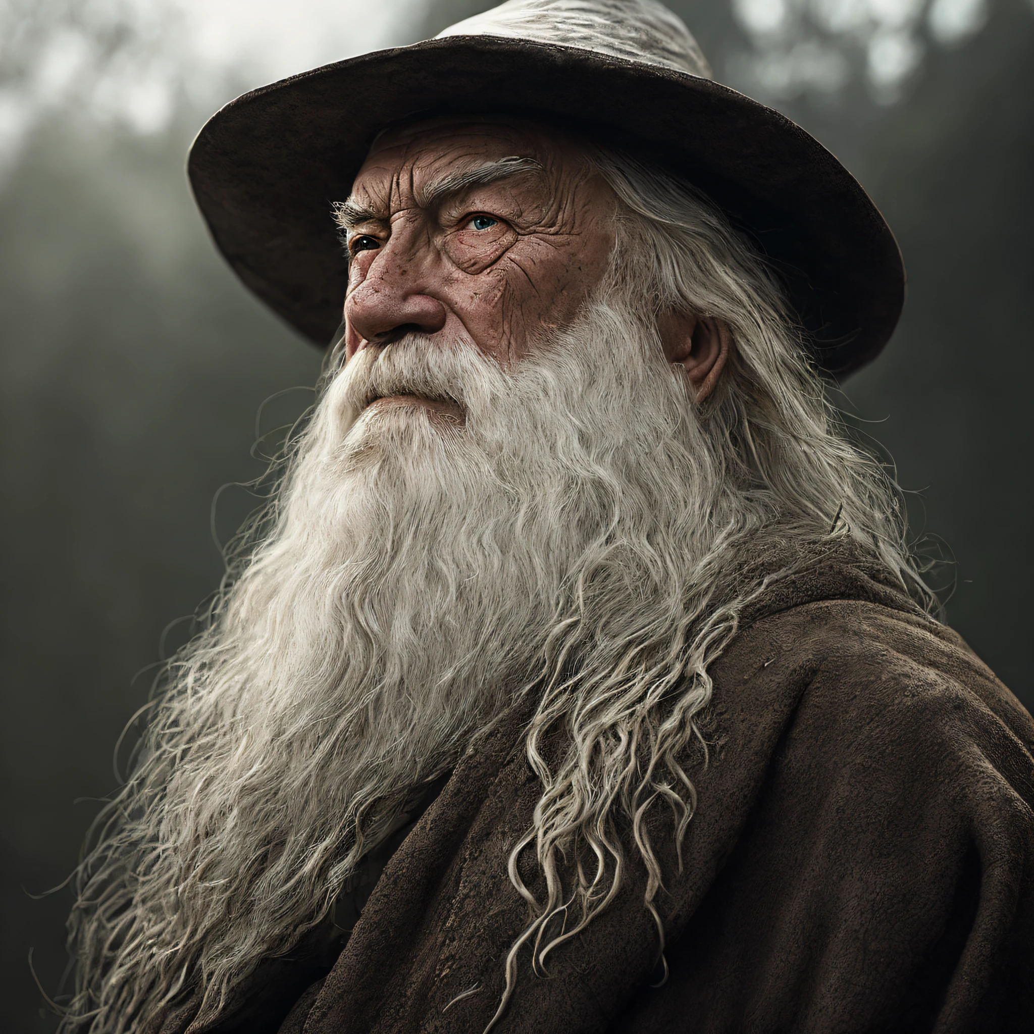 (Cinematic Photo: 1.3) of (Ultra detailed: 1.3) photo of the most beautiful artwork in the world with soft glow, ((Gandalf the White robust muscular epic heroic fantasy in a dynamic posture)), chest, full face, (dark background :1.4) (epic realistic, hdr, intricate details, hyper-detailed, cinematic, rim light, muted: 1.5), ((fantastic location, majestic and confusing environment)), skin pores, very dark lighting, heavy shadows, detailed and detailed face, (photo realistic, dramatic, dark, sharp focus, 8k), (damaged old man dressed in damaged white: 1.5), (intricate: 1.4), decadent, (highly detailed: 1.4) , octane rendering, sharp focus, heavy rain, floating particles, (Cinemacolor:1.3)