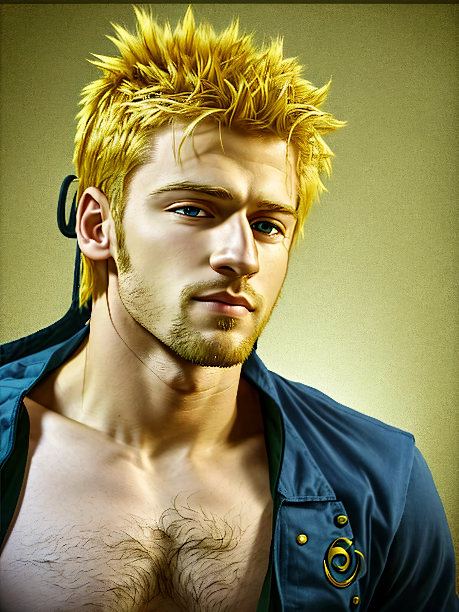 arafed man,m small blonde goatee, blonde guy, short goatee, tags: blonde  hair - SeaArt AI