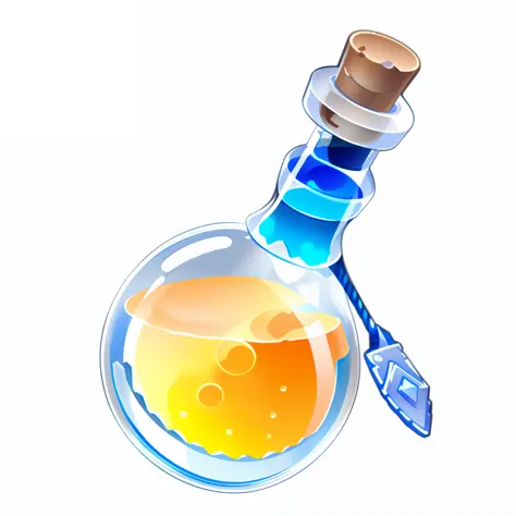 a bottle,gamebottle,no humans,still life,transparent,white background,reasonable structure,game icon,(2d ),