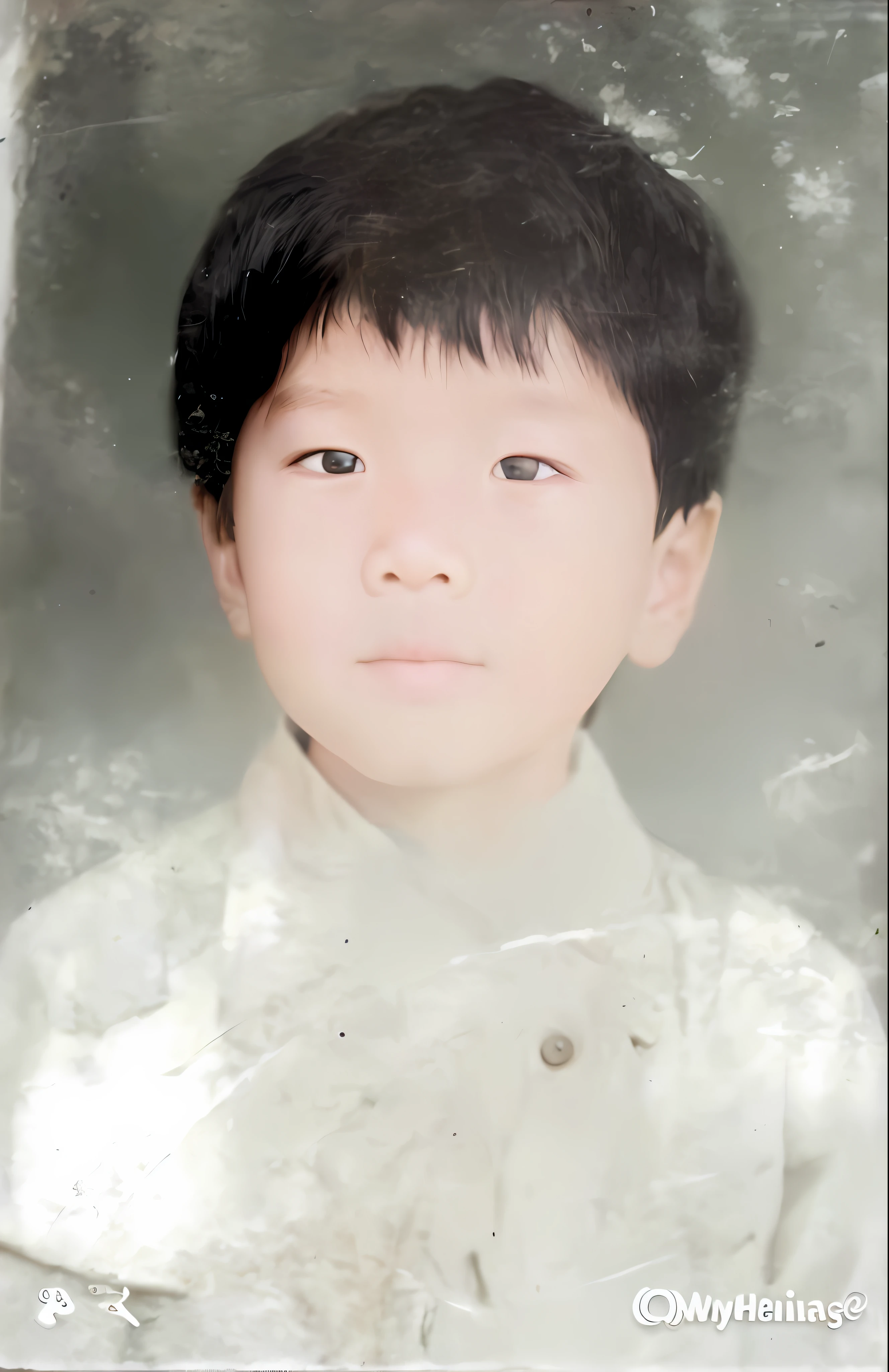 Alafard photo of a little boy in a white shirt and black hair, Cheng Yanjun, Ruan Jian, inspired by Zhang Kechun, Thawan duchanee, Shen Mingchen, Ren Hao, Yan, Pan Renwei, Bao Fan, Wang Wei, Wu Liu