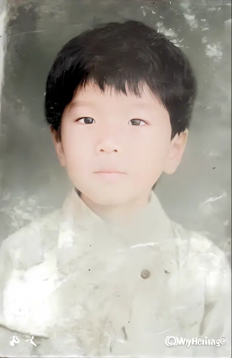 alafard photo of a little boy in a white shirt and black hair, cheng yanjun, ruan jian, inspired by zhang kechun, thawan duchane...