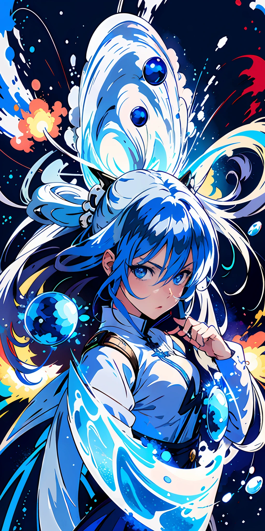 anime, anime girl, blue eyes, white hair, blue eyes, blue dress, blue eyes, blue hair, blue eyes, blue eyes, blue hair, blue eyes, blue hair, blue, blue, blue, blue, white hair, blue,, sliver ice color reflected armor, high detailed official artwork, detailed key anime art, detailed anime artwork