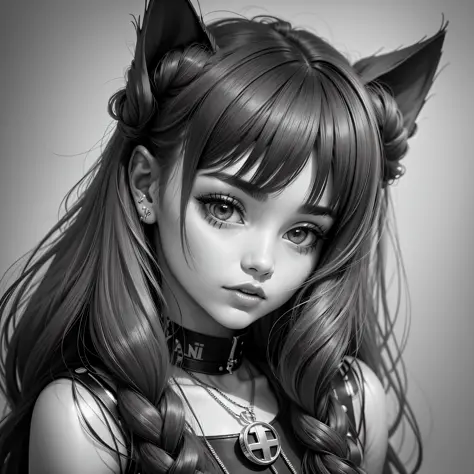 Arte AI: Cat girl friend / 猫彼女 por @鳴