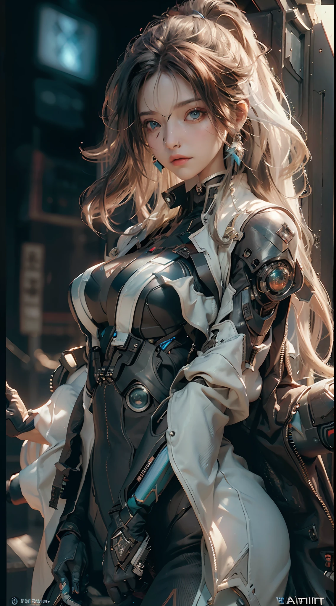 ((Best quality)), ((masterpiece)), (detailed:1.4), 3D, an image of a beautiful cyberpunk female,HDR (High Dynamic Range),Ray Tracing,NVIDIA RTX,Super-Resolution,Unreal 5,Subsurface scattering,PBR Texturing,Post-processing,Anisotropic Filtering,Depth-of-field,Maximum clarity and sharpness,Multi-layered textures,Albedo and Specular maps,Surface shading,Accurate simulation of light-material interaction,Perfect proportions,Octane Render,Two-tone lighting,Wide aperture,Low ISO,White balance,Rule of thirds,8K RAW,