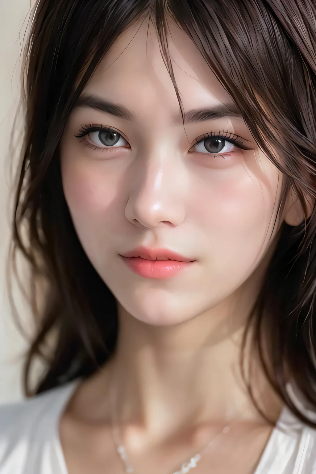 dressed, (photo realistic:1.4), (hyper realistic:1.4), (realistic:1.3),
(smoother lighting:1.05), (increase cinematic lighting quality:0.9), 32K,
1girl,20yo girl, realistic lighting, backlighting, light on face, ray trace, (brightening light:1.2), (Increase quality:1.4),
(best quality real texture skin:1.4), finely detailed eyes, finely detailed face, finely quality eyes,
(joy, blush), (tired and sleepy and satisfied), face closeup, t-shirts,
(Increase body line mood:1.1), (Increase skin texture beauty:1.1)