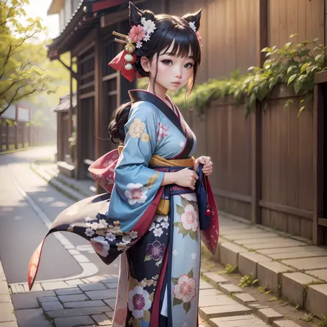 A beautiful girl wearing kimono --auto --s2