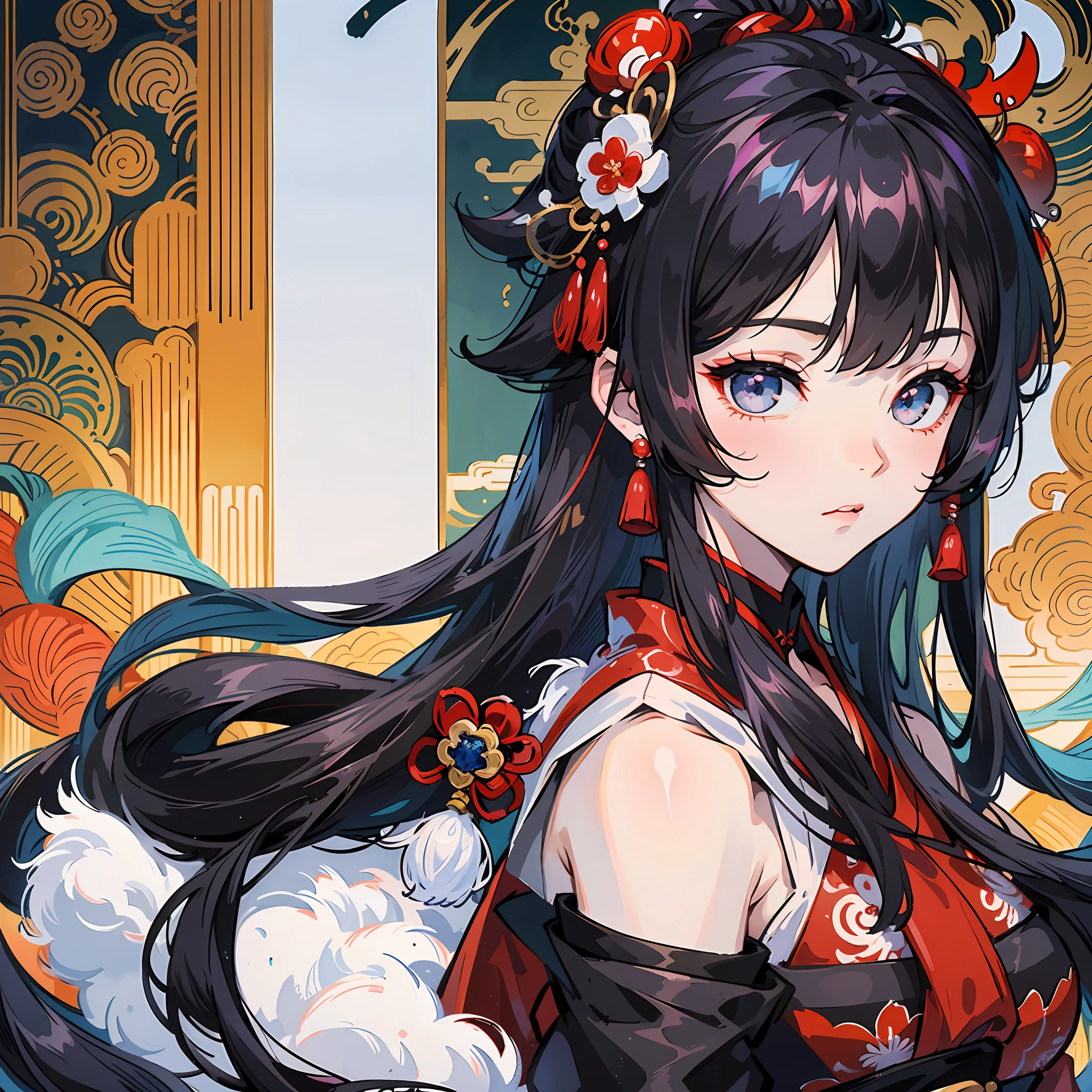 Best image quality, best masterpiece, beautiful Japan female onmyoji ...