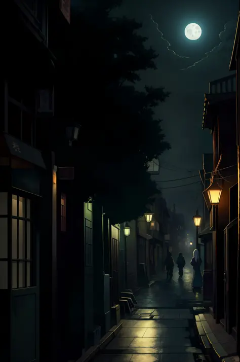 Download Neon Anime Alley City At Night Wallpaper | Wallpapers.com