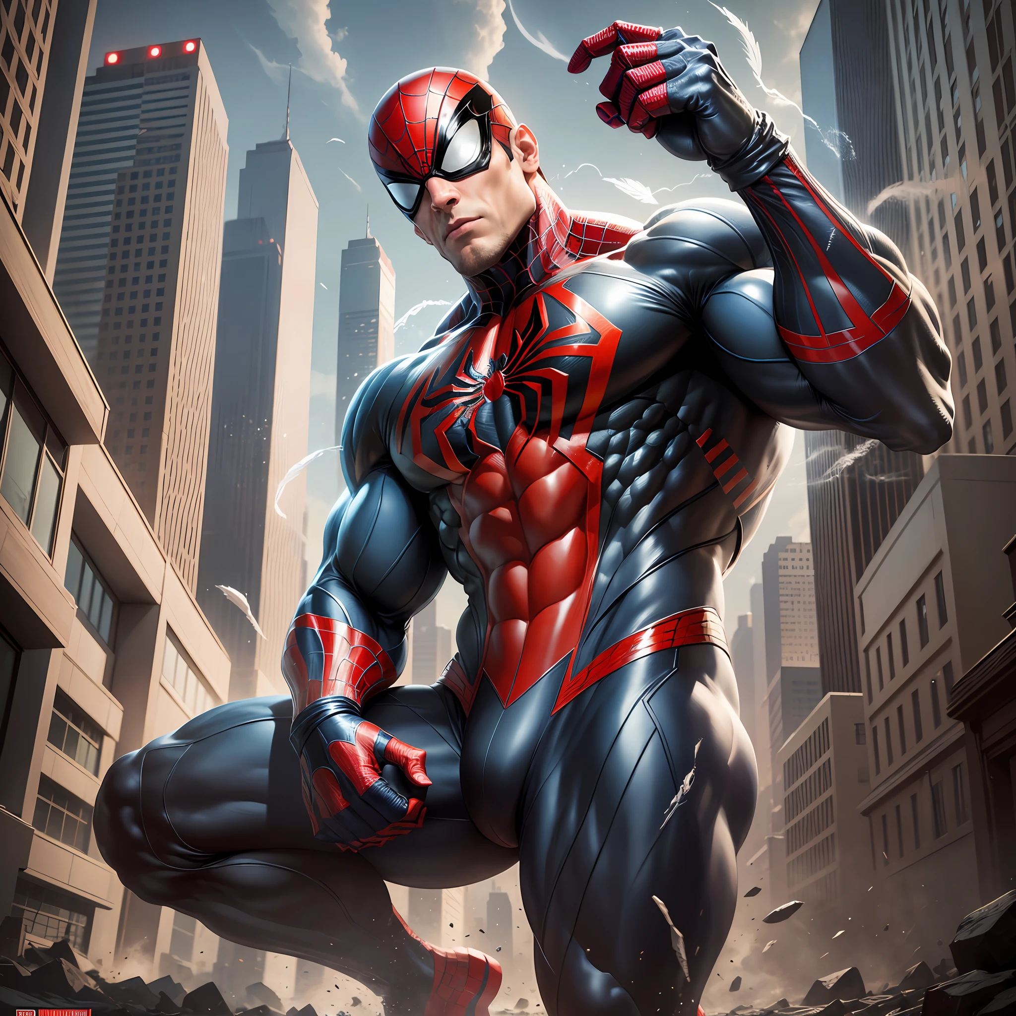 Spider - man in a suit with a red and black suit - SeaArt AI