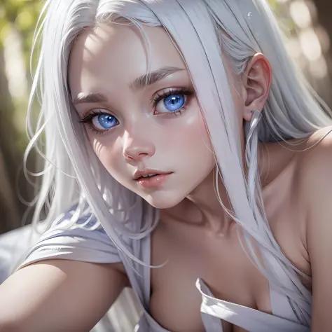 white hair, blue eyes, white skin, naked, in bed, sperm on body, arrego,, loli,depth of field, 8k, missionary,forest, --auto --s2