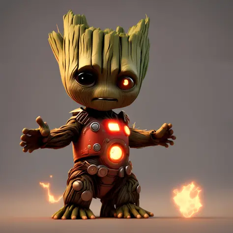 1 CBZBB Very happy baby groot style, detailed smile, detailed face, only one character, only one head