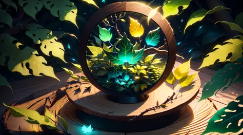 Masterpiece, best quality, (extremely fine CG unity 8k wallpaper), (best quality), (best illustration), (best shadow), the UI interface frame design adopts the natural elements of the jungle theme. The avatar frame is designed in a circle, surrounded by de...