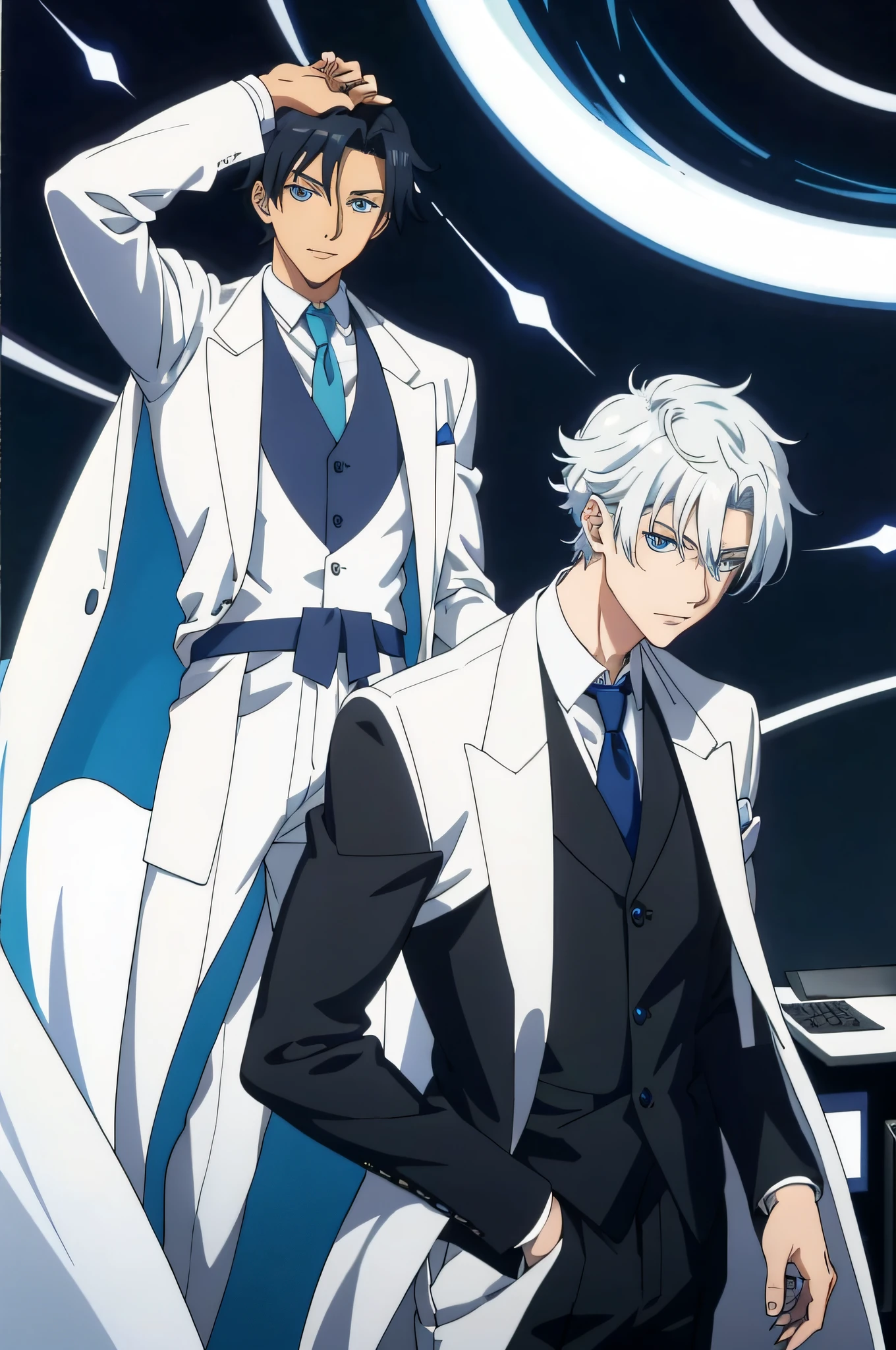 Ranmaru is wearing a white shirt with a black tie, and black gloves. I love  the the design of the background it feels like ranma… | Cute anime boy,  Anime, Anime boy