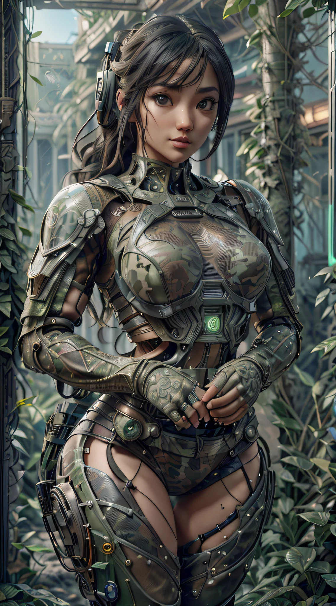 ((meilleure qualité)), ((chef-d&#39;œuvre)), (très détaillé:1.3), 3D, Beau (cyberpunk:1.2) forces spéciales, robot,femme aux cheveux épais et volumineux portant (porter un camouflage_uniforme:1.1), gilet pare-balles,cap,numérique (camouflage:1.3),hdr (Plage dynamique élevée),tracé laser,NVIDIA RTX,Super-résolution,Irréel 5,diffusion souterraine,Texturation PBR,Post-traitement,Filtrage anisotrope,Profondeur de champ,clarté et netteté maximales,Textures multicouches,Cartes albédo et spéculaire,ombrage de surface,Simulation précise de l&#39;interaction lumière-matériau,Des proportions parfaites,rendu d&#39;octane,Éclairage bicolore,Grande ouverture,ISO faible,balance des blancs,Règle des tiers,8k brut,Sous-pixel efficace,convolution sous-pixel