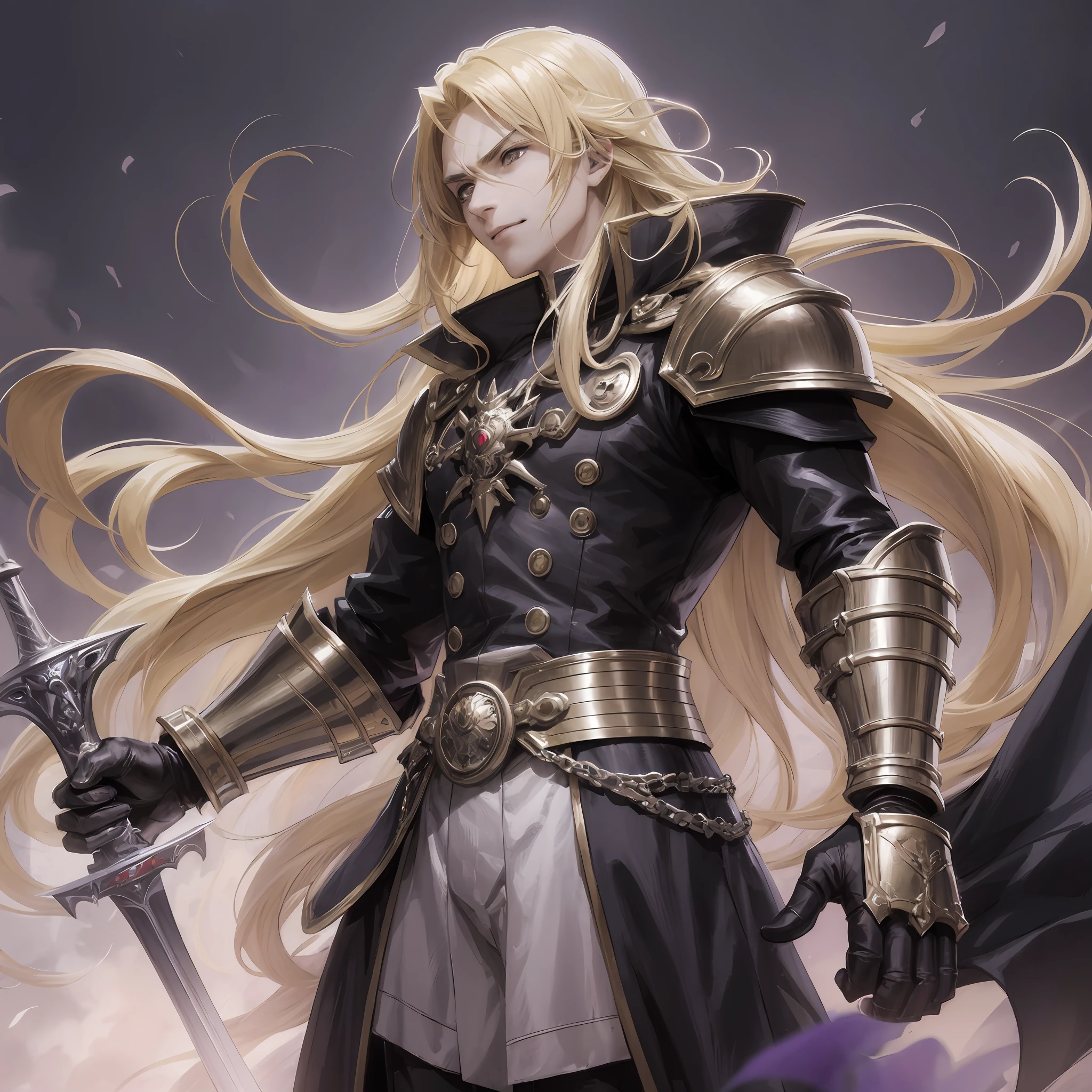 Anime, long blonde hair, male, - SeaArt AI