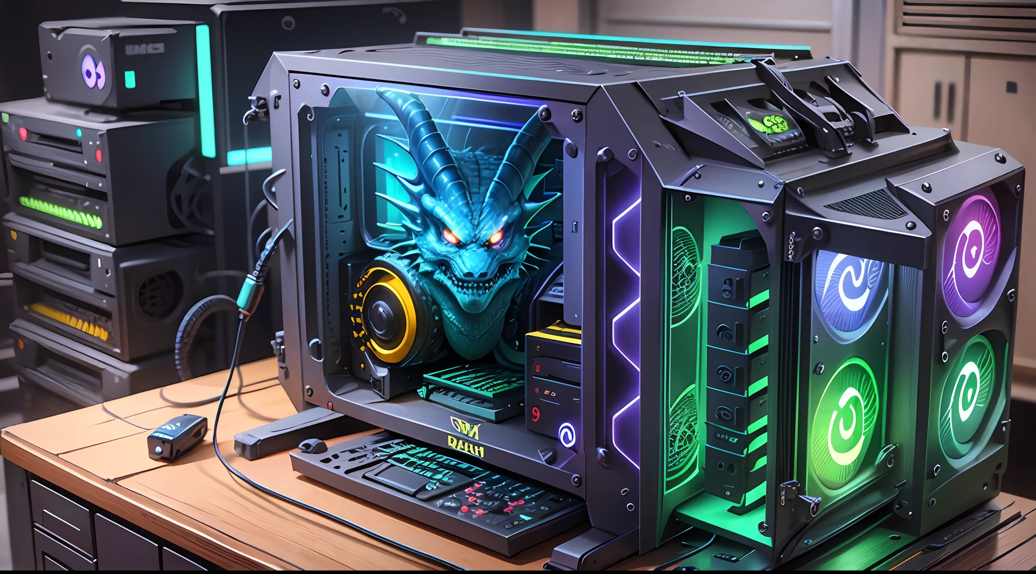 dragon pc case SeaArt AI