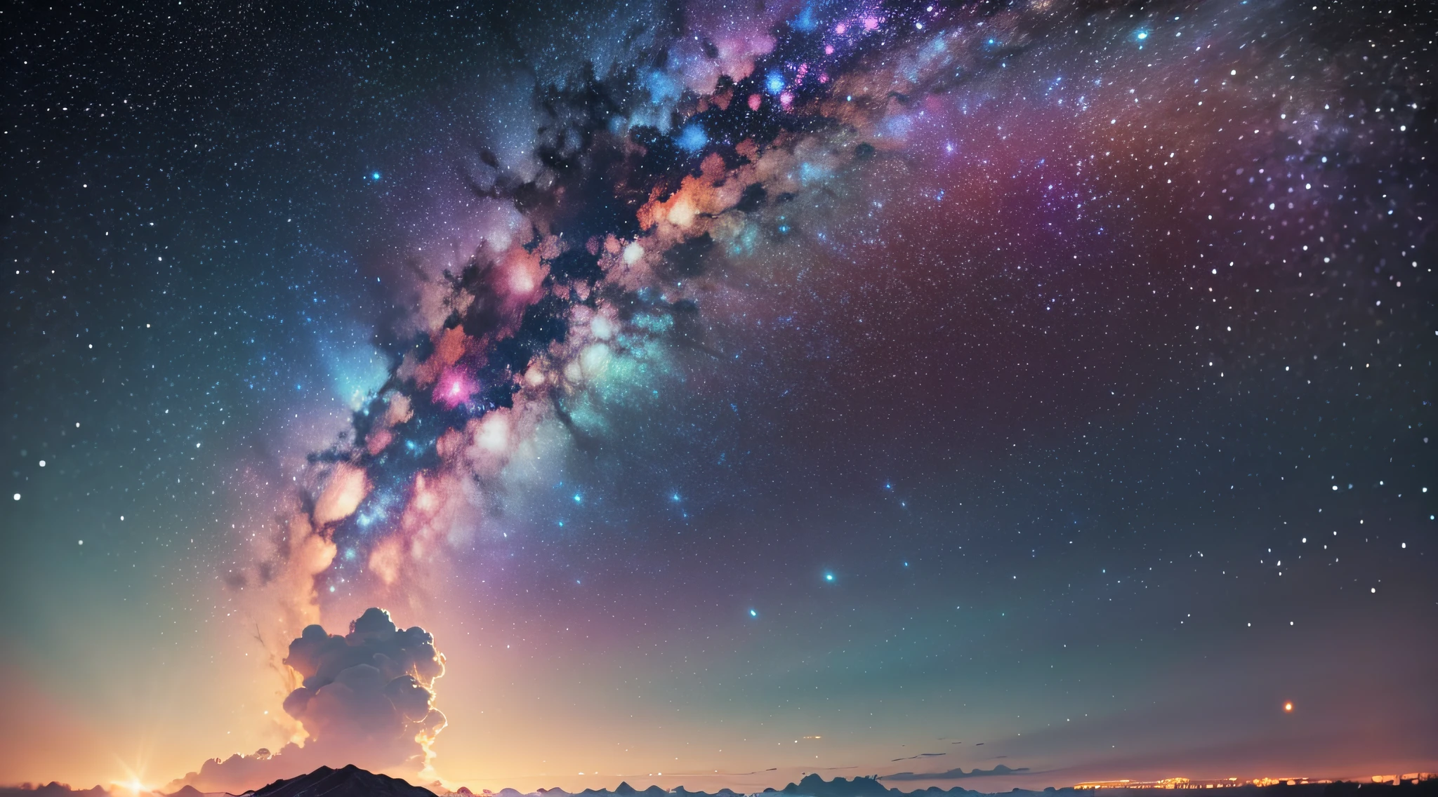 Colorful starry sky, beautiful night sky --auto --s2 - SeaArt AI