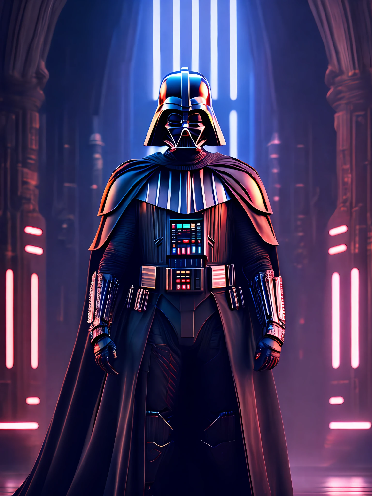 Darth vader star wars the force awake poster - SeaArt AI