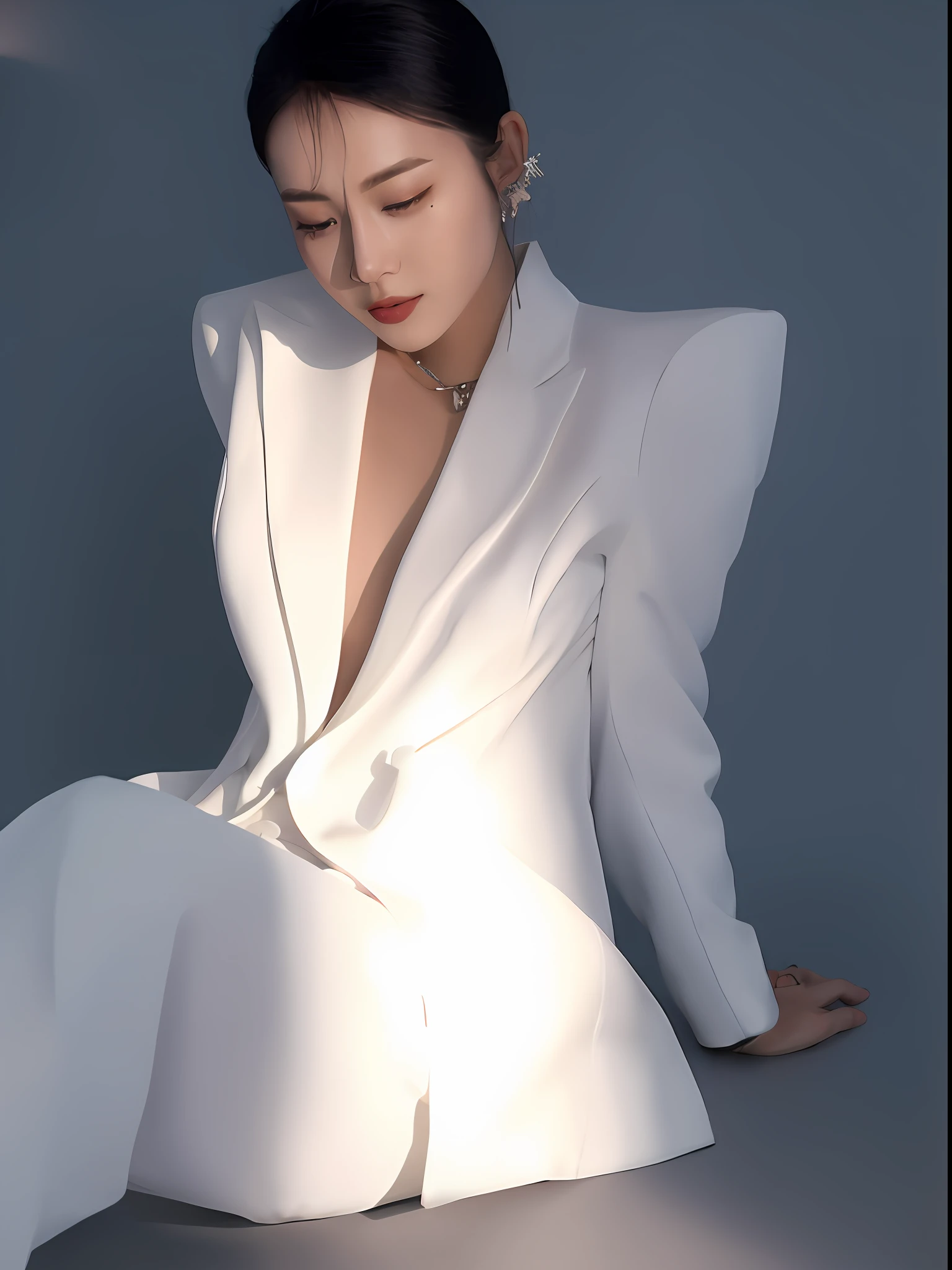 Premium Photo  Portrait of a beautiful woman wearing white futuristic combat  suit