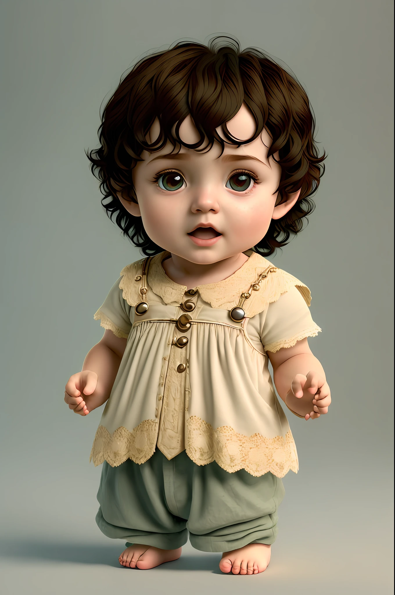 (CBZBB:1.25), cutest frodo baggins baby portrait illustration, artstation, CGI_Animation, girl, sexy, lingerie