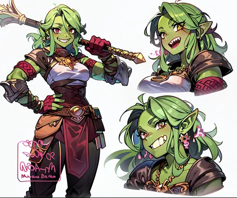 um close up Mulher nua de um personagem Mulher nua de Mulher nua desenho animaMulher nua do com um cabelo verMulher nua de, goblin menina Mulher nua dnMulher nua d personagem, female orc, retrato feminino Mulher nua do Mulher nua duenMulher nua de, orc the...