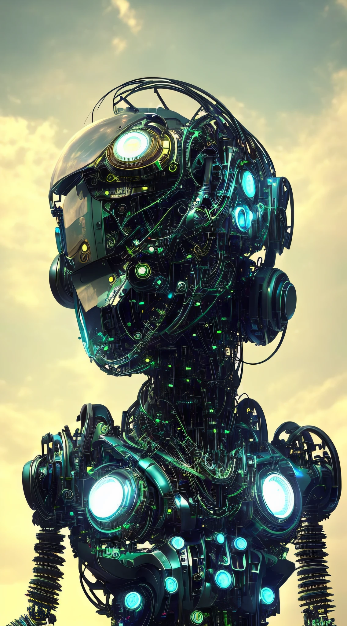 full body 1 cyborg| full-length portrait| detailed face| symmetric| steampunk| cyberpunk| cyborg| intricate detailed| to scale| hyperrealistic| cinematic lighting| digital art| concept art| mdj