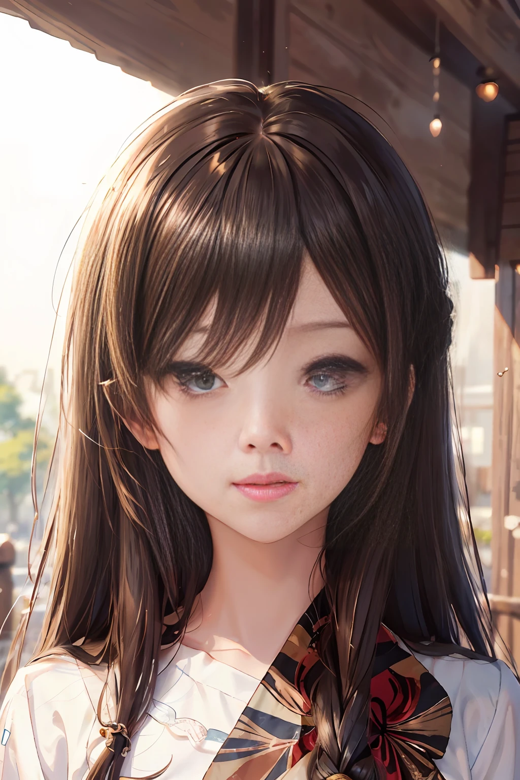 anime girl with long hair and - SeaArt AI